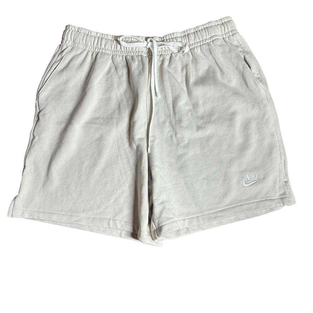 Nike Club Flow Futura Logo Fleece Beige Shorts Mens XL Tall NEW DX0731-072